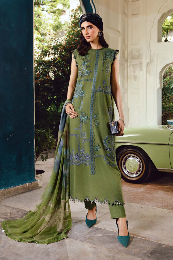 3 Piece Embroidered Cambric Suit | MPT-2701-A