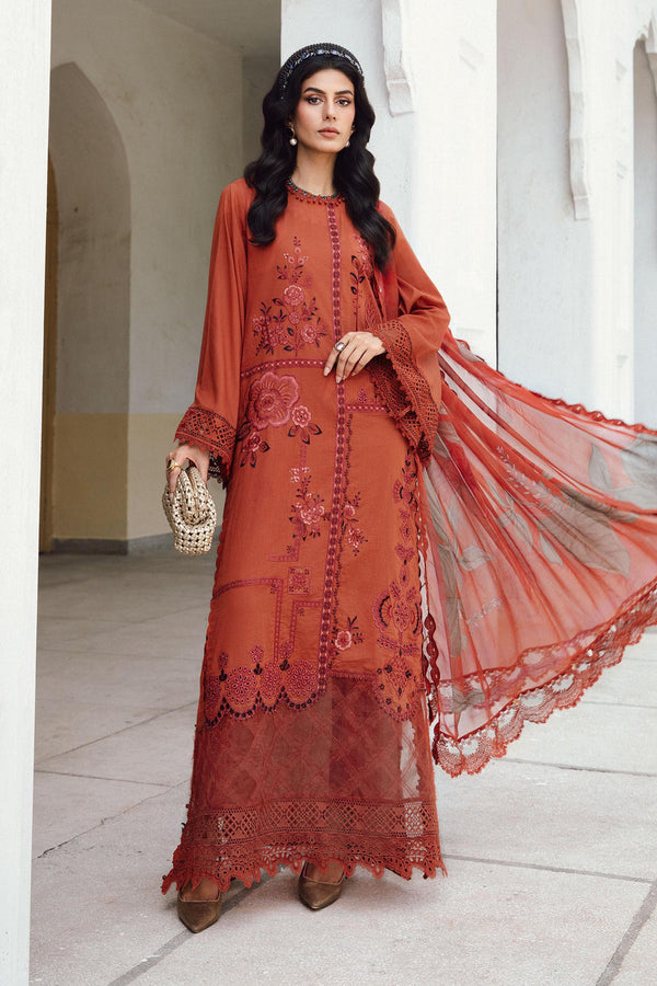 3 Piece Embroidered Cambric Suit | MPT-2701-B