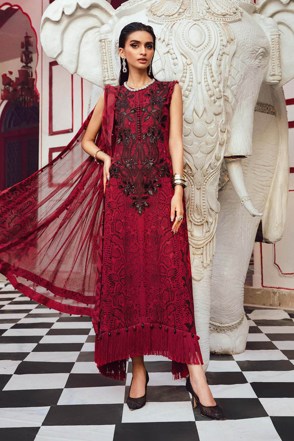 3 Piece Embroidered Linen Suit | MPT-2702-A