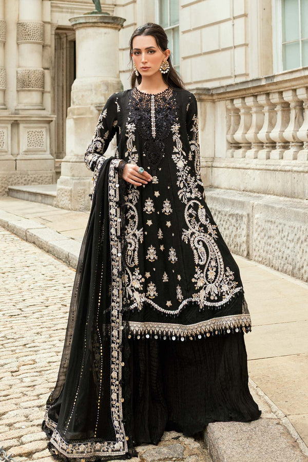 3 Piece Embroidered Raw Silk Suit