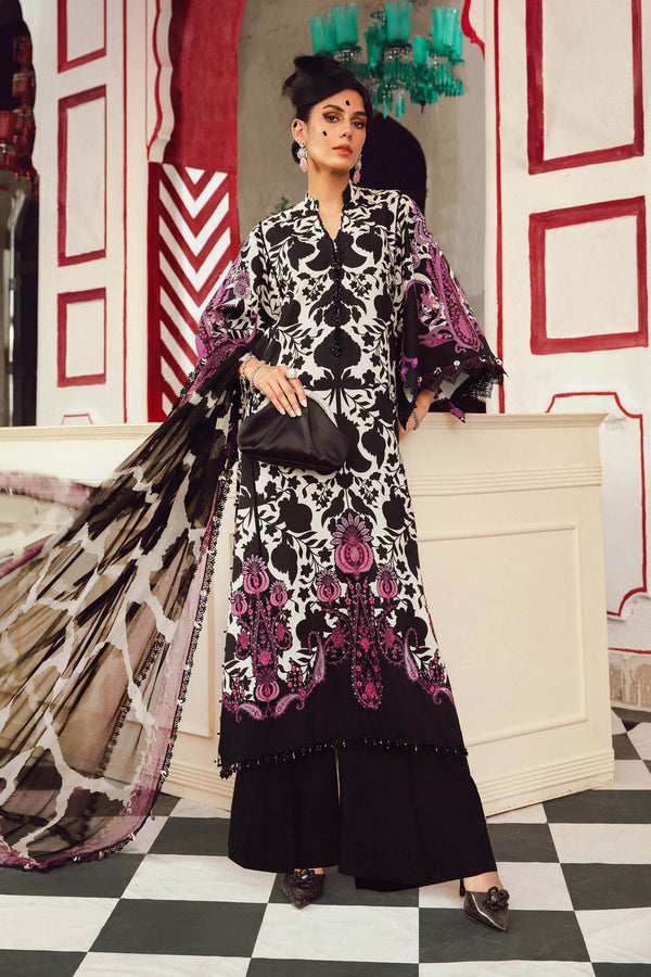 3 Piece Embroidered Cambric Suit | MPT-2704-B