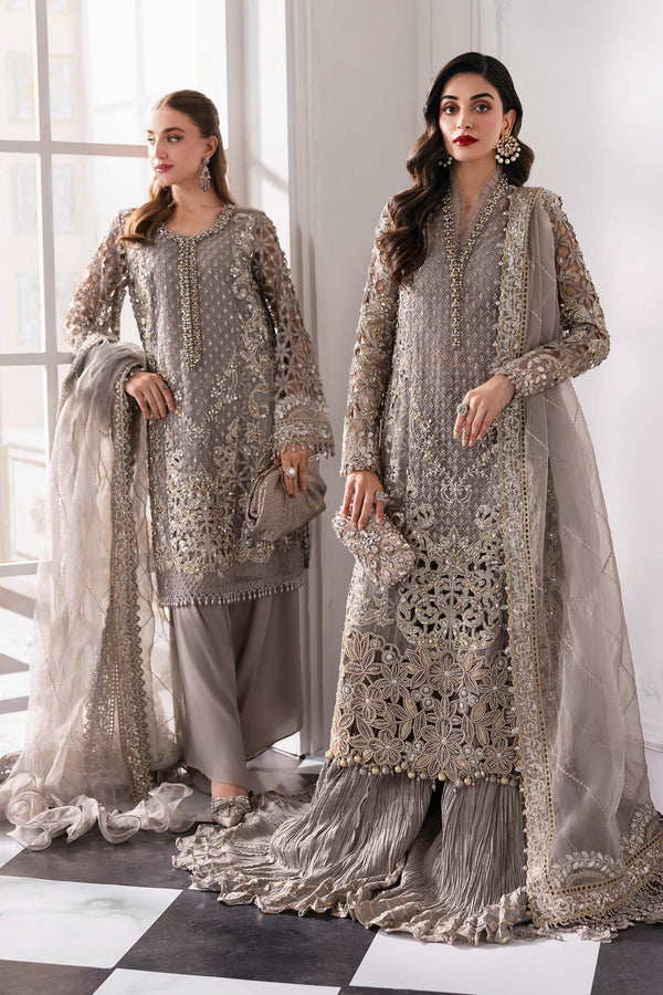 3 Piece Embroidered Chiffon Suit | BD-3006