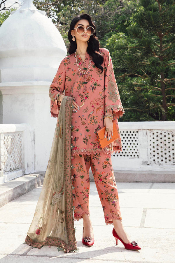 3 Piece Embroidered Linen Suit | MPT-2707-A