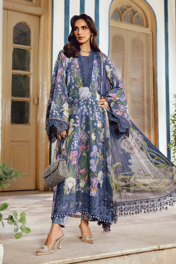 3 Piece Embroidered Cambric Suit | MPT-2708-B